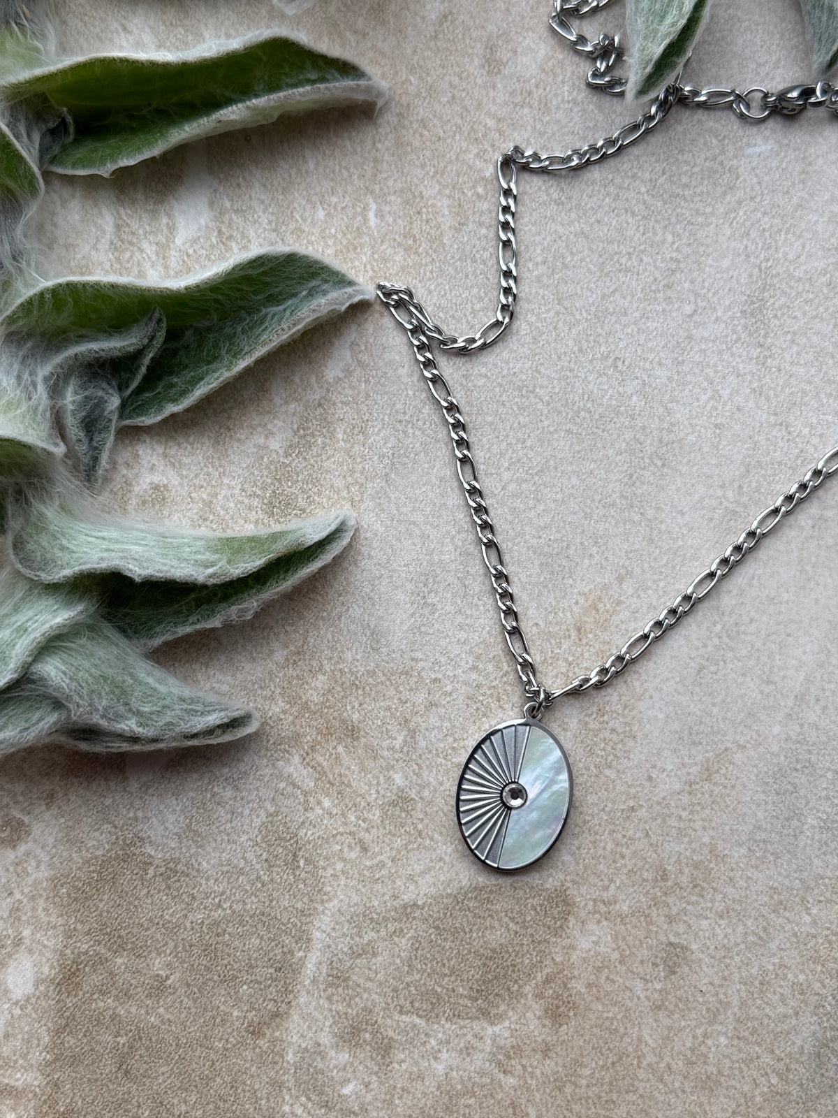 Pāua Whetū Silver Necklace pendant close-up