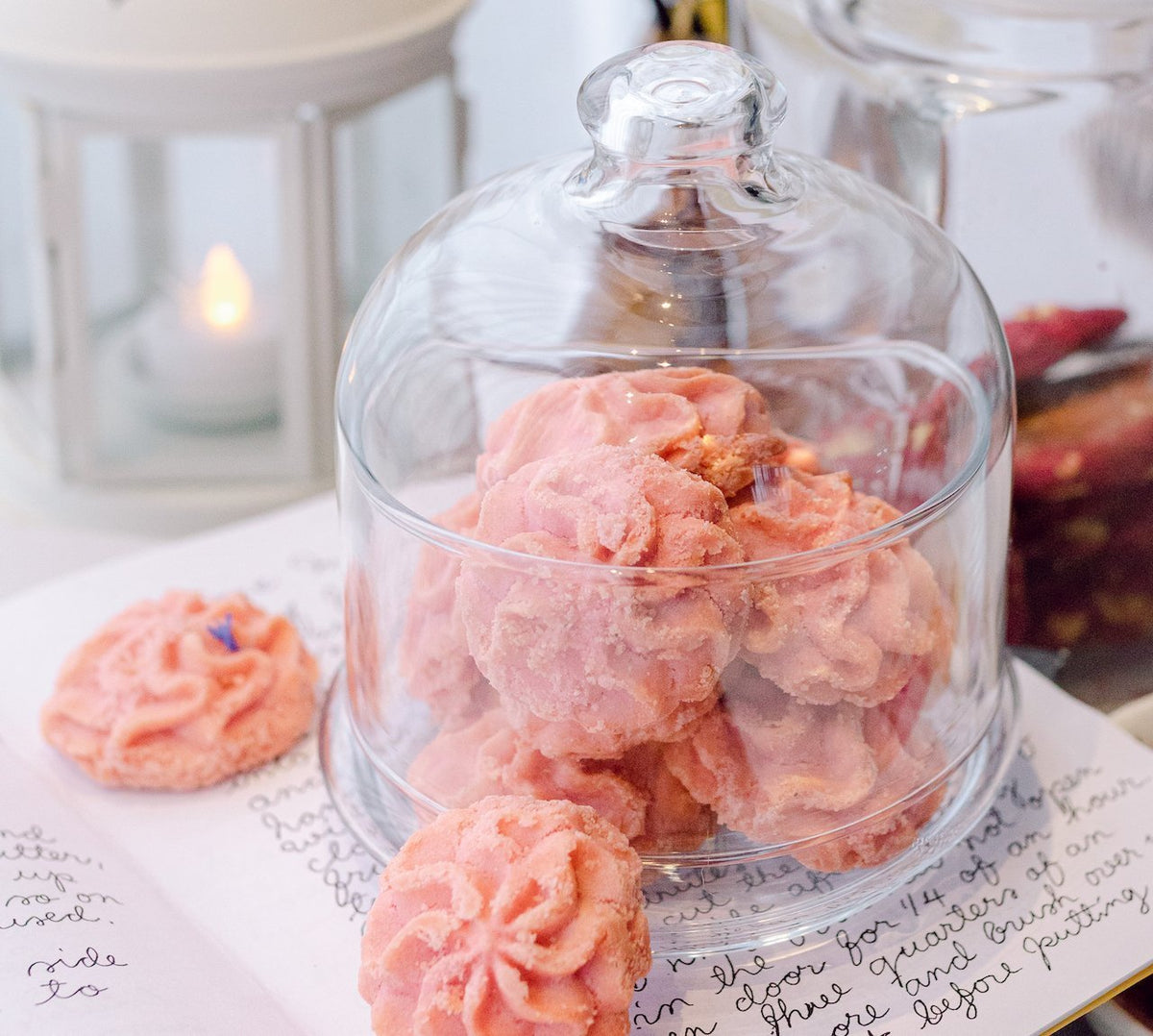 Lowrey Raspberry butter cookies in a glass jar