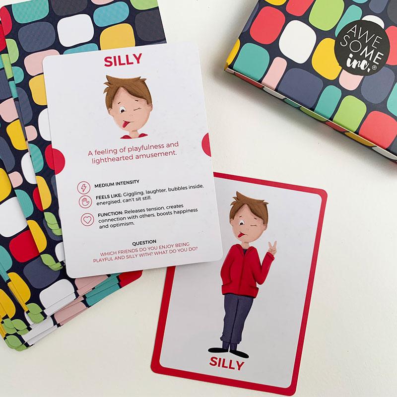 Emotional Warriors "Silly" card with the box