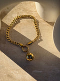 Pōro Toa Gold Bracelet chain with round charm
