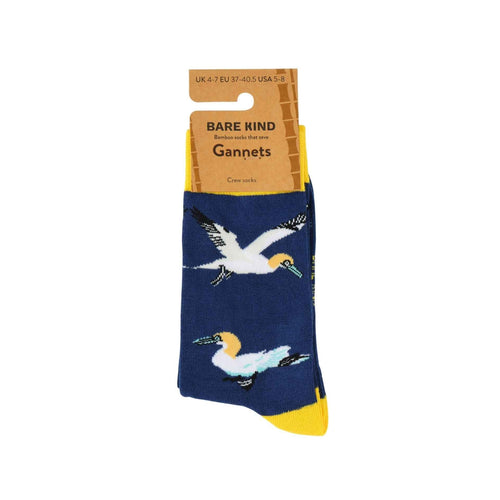 Barekind Save the Gannet socks with their cardboard packaging tag