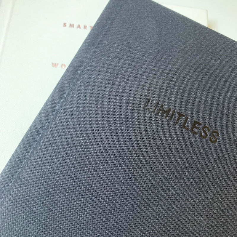 Black "Limitless" I Am... Mindset Journal cover close-up