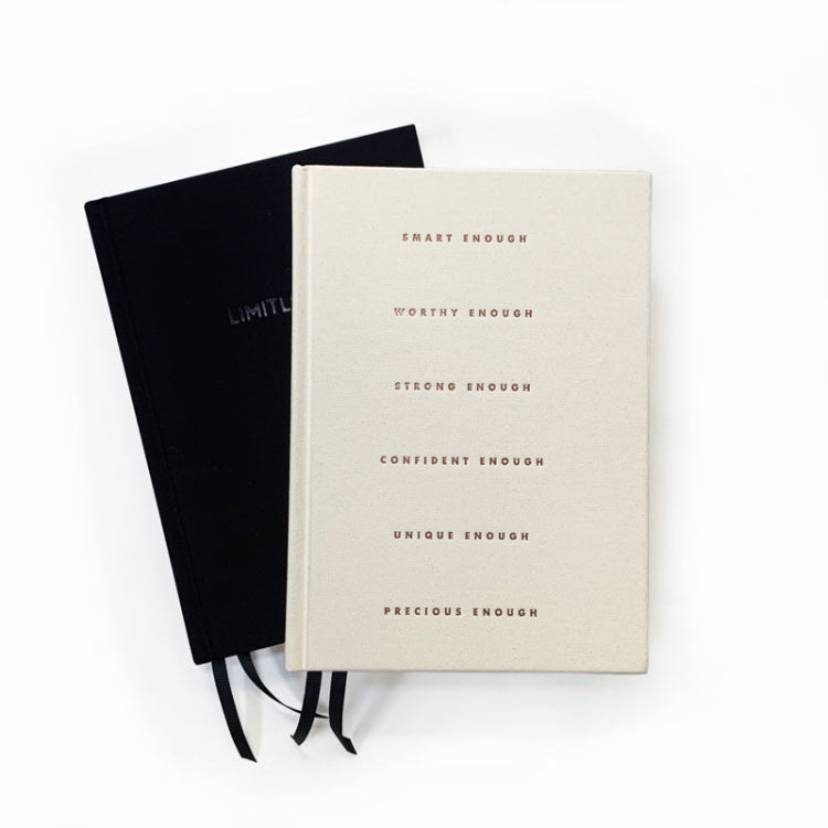 I Am... Mindset Journals in black and cream covers