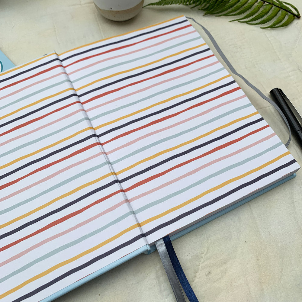 You + ME Connection Journal striped endpapers