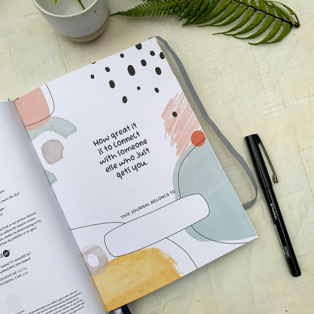 Inside pages of the You + ME Connection Journal