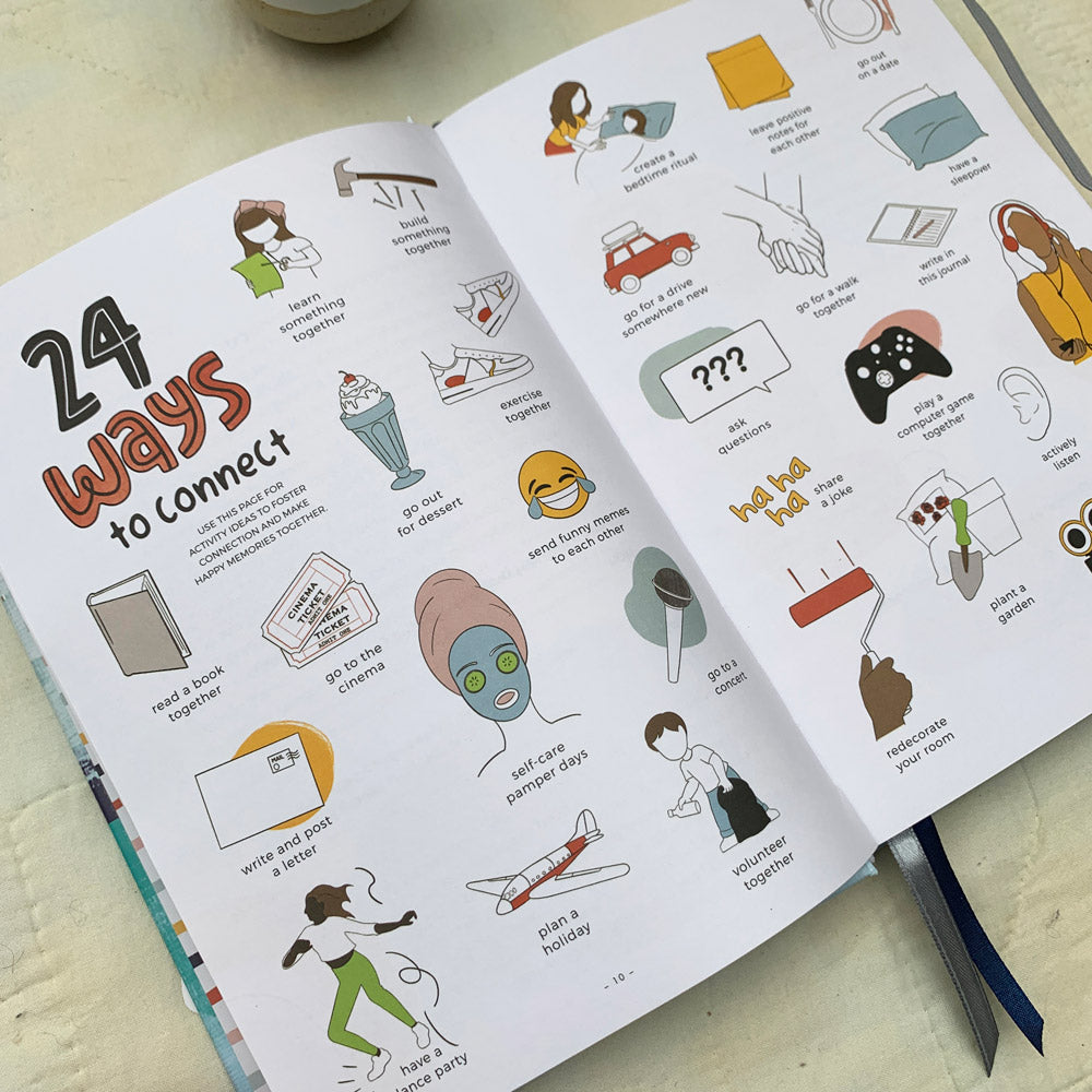 You + ME Connection Journal "24 ways to connect" illustrated page