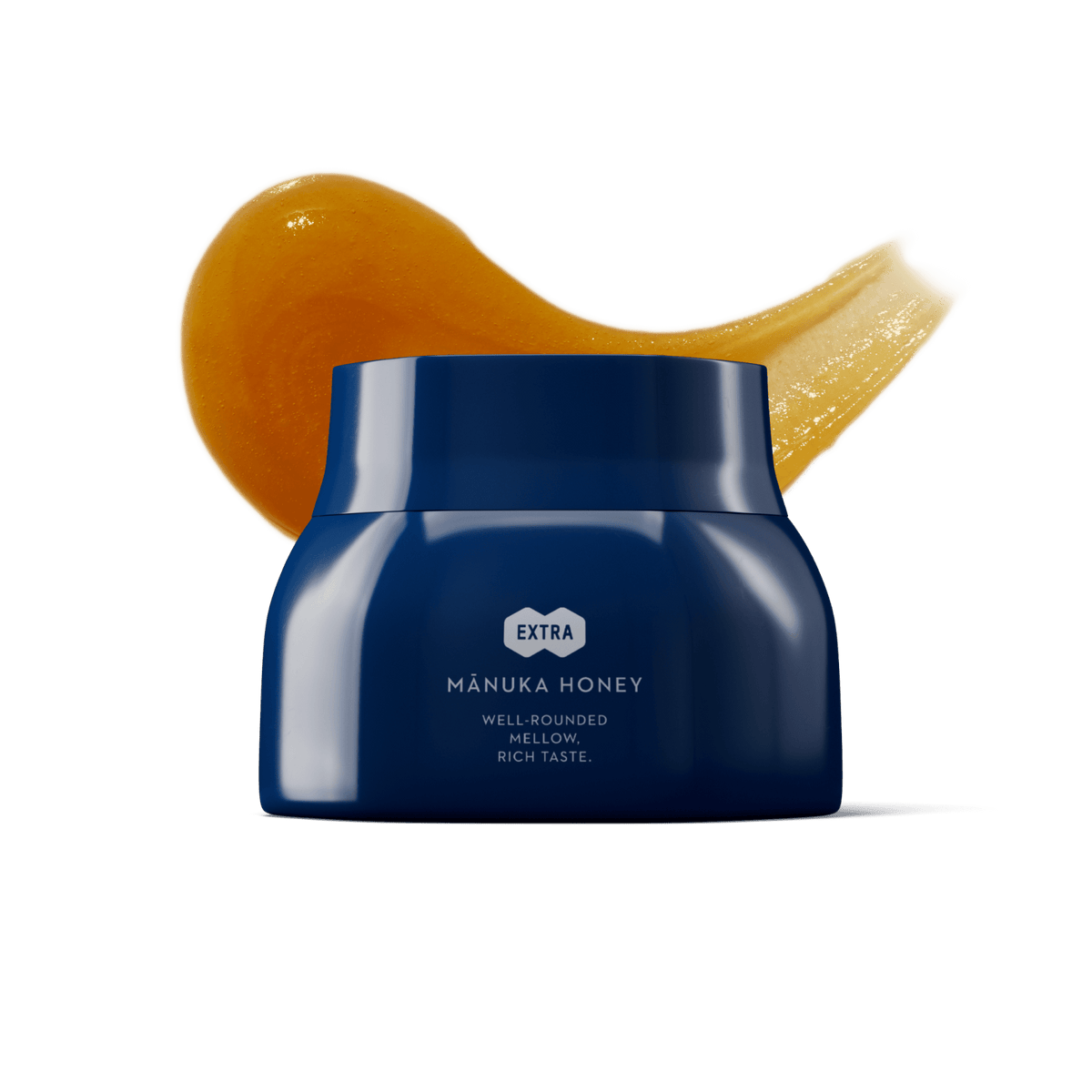 Manuka Health Manuka Honey Extra MGO 600+ jar with a swirl of honey