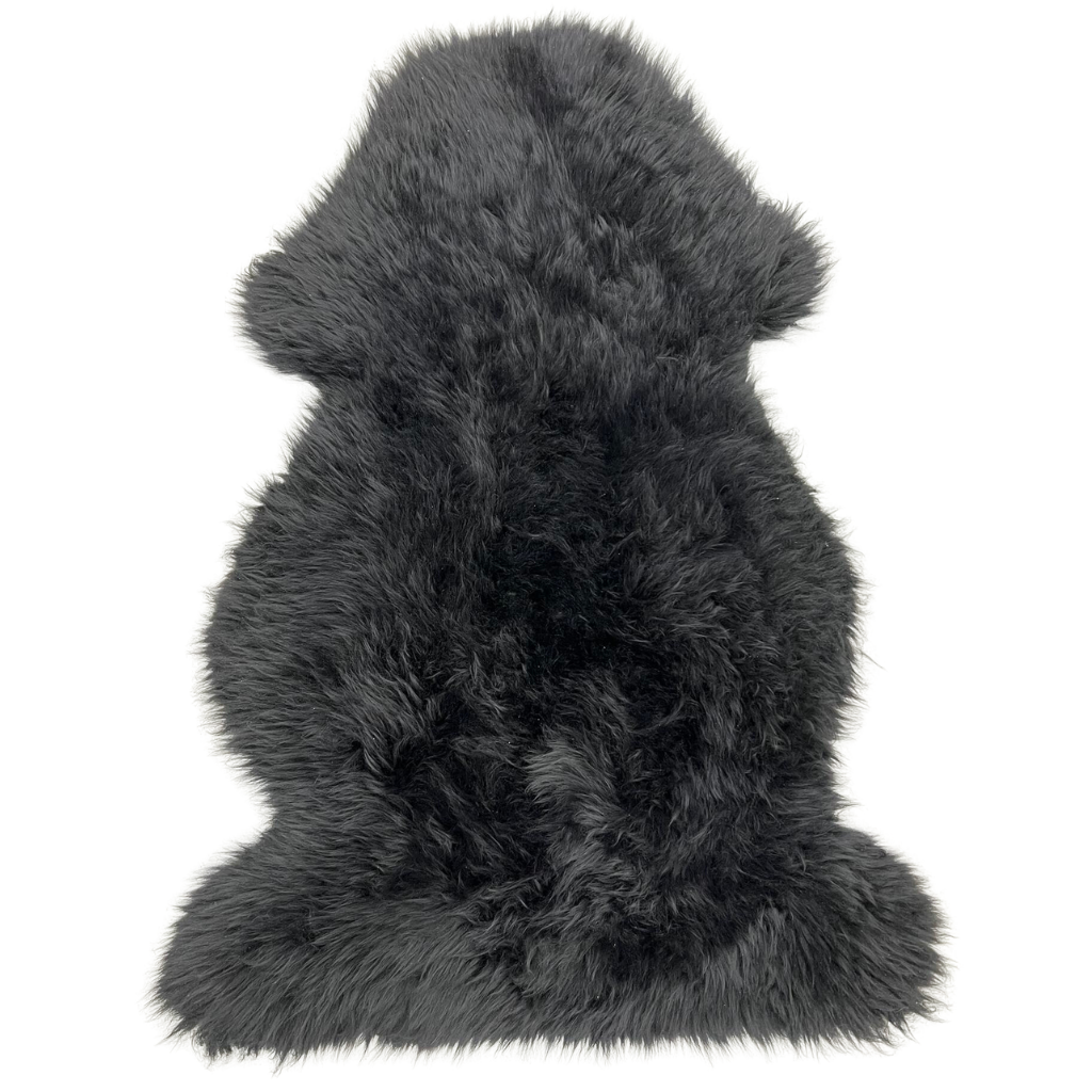 Black single sheepskin rug