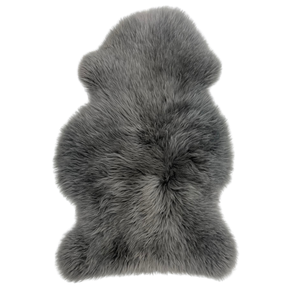 Grey single sheepskin rug