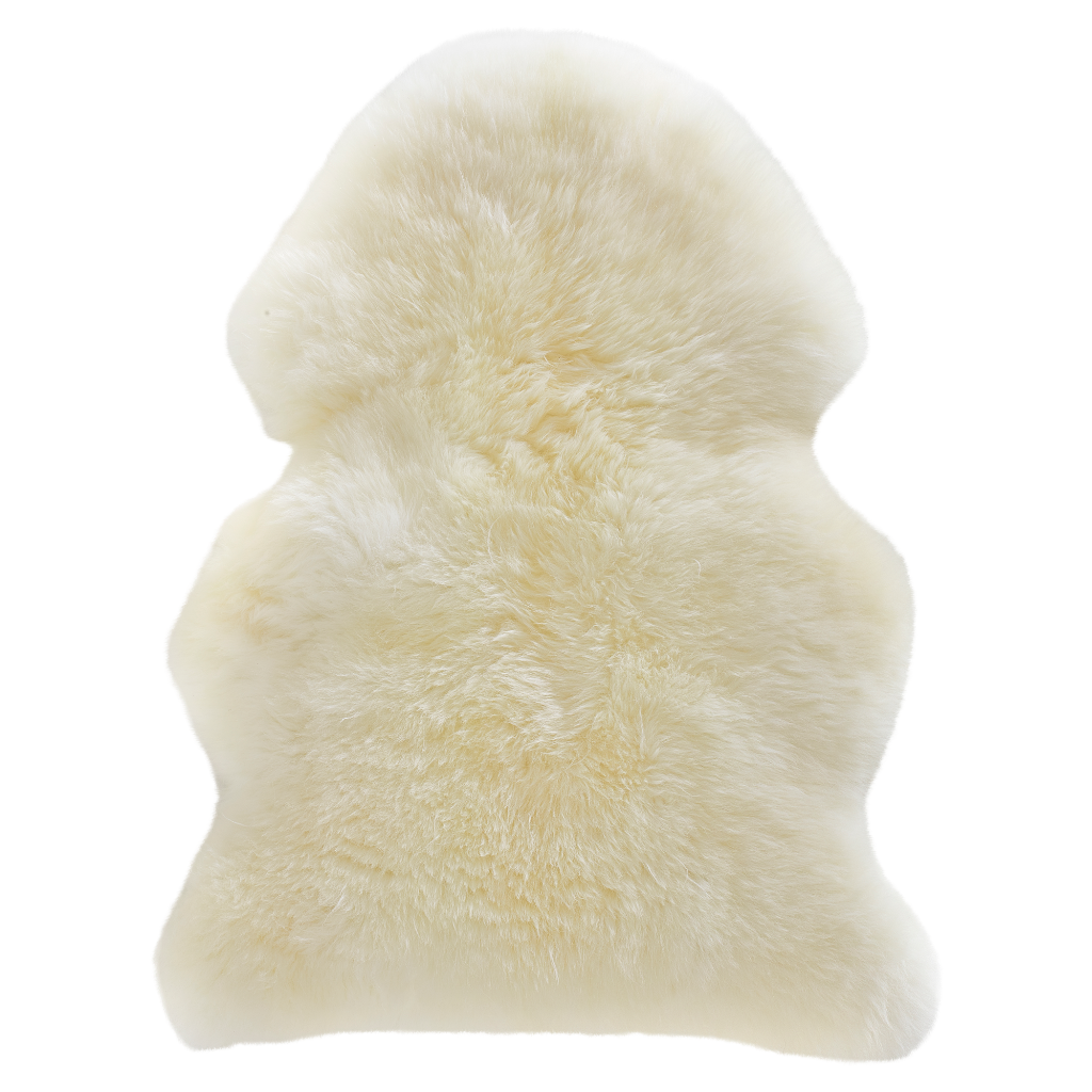 Natural white single sheepskin rug