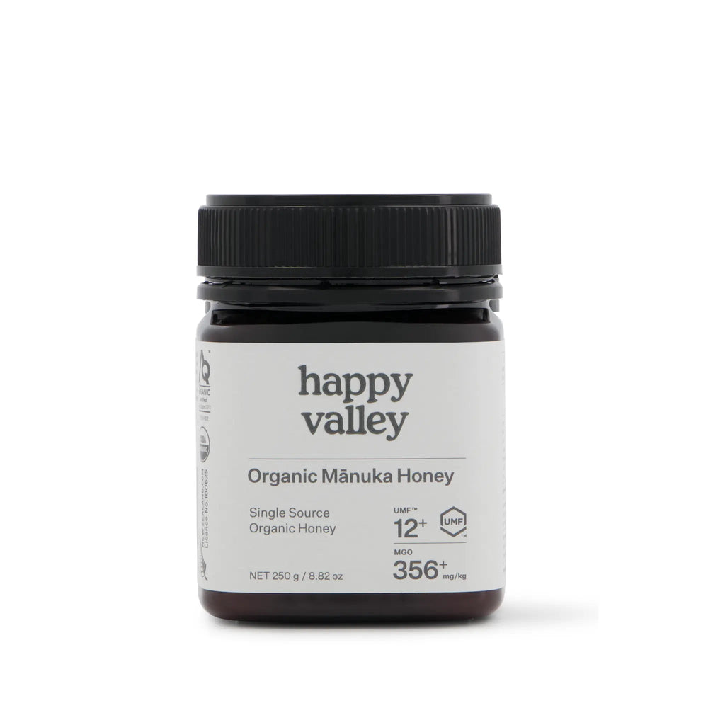 Happy Valley Organic Mānuka Honey UMF 12+ jar