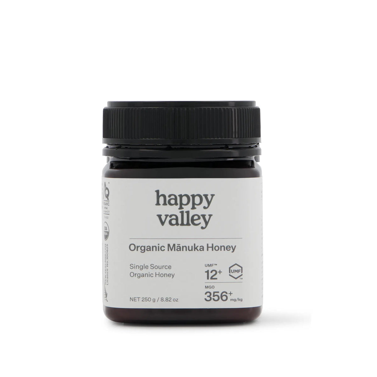 Happy Valley Organic Mānuka Honey UMF 12+ jar