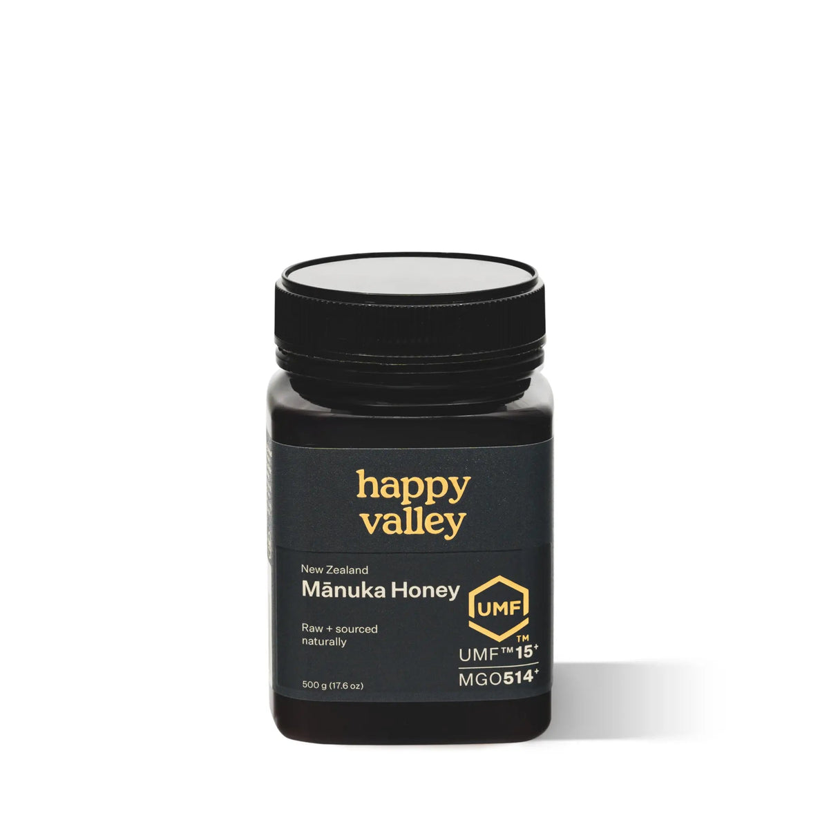 Happy Valley Mānuka Honey UMF 15+ jar