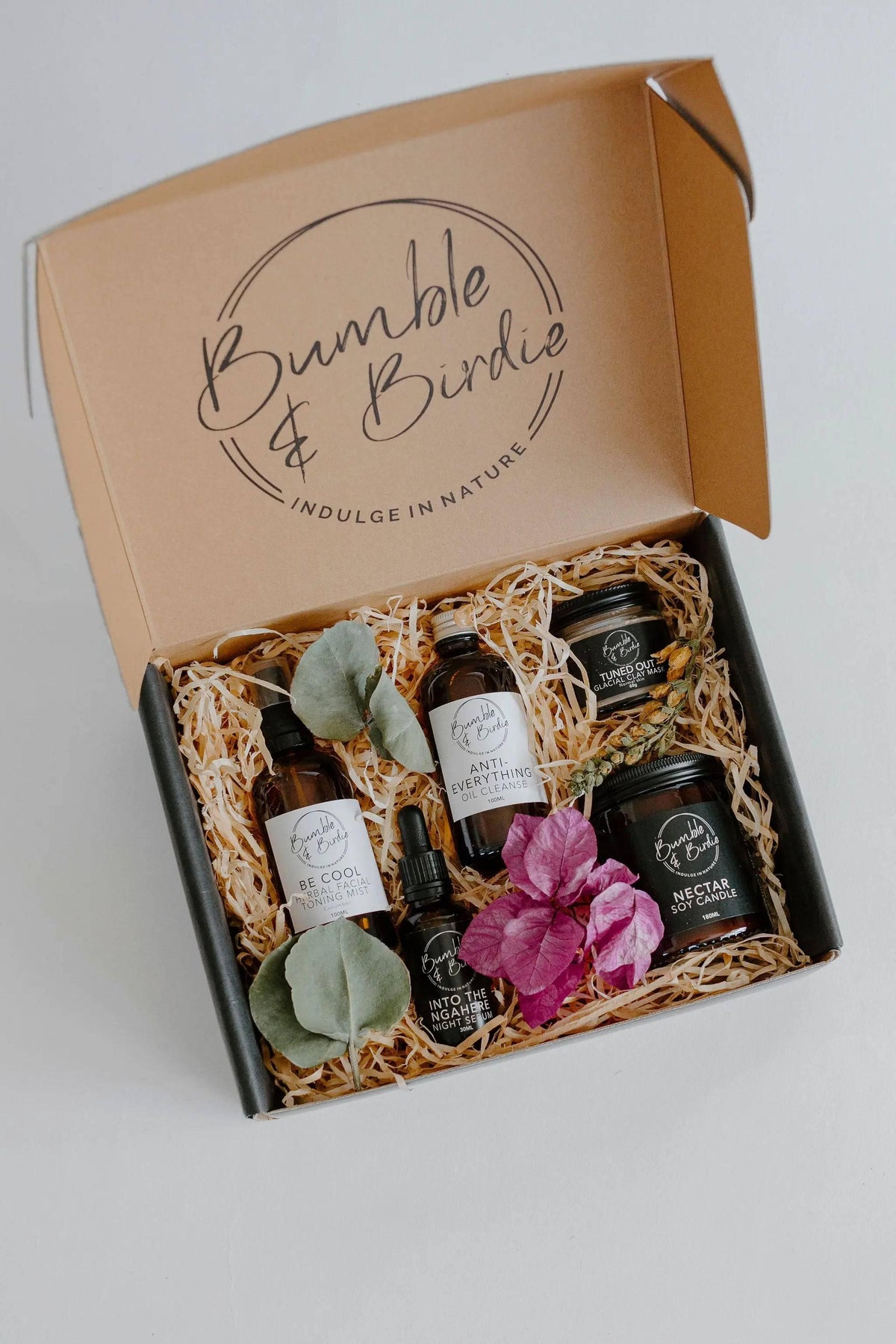Summer Daze Seasonal Ritual Set in an open Bumble & Birdie gift box