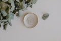Earth Soap Sanctuary clay soap dish in natural white, with eucalyptus