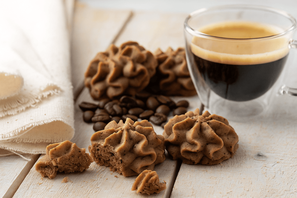 Lowrey Coffee butter cookies with a cup of espresso