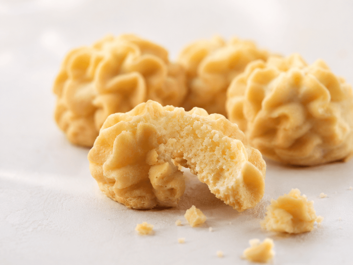 Lowrey Original butter cookies, one broken in half