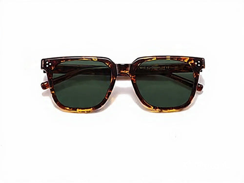 URBA VISTA Titan tortoiseshell sunglasses with green lenses, folded, front view